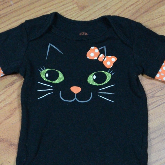 Black Cat One Piece Bodysuit for Baby Girl - Picture 5 of 8